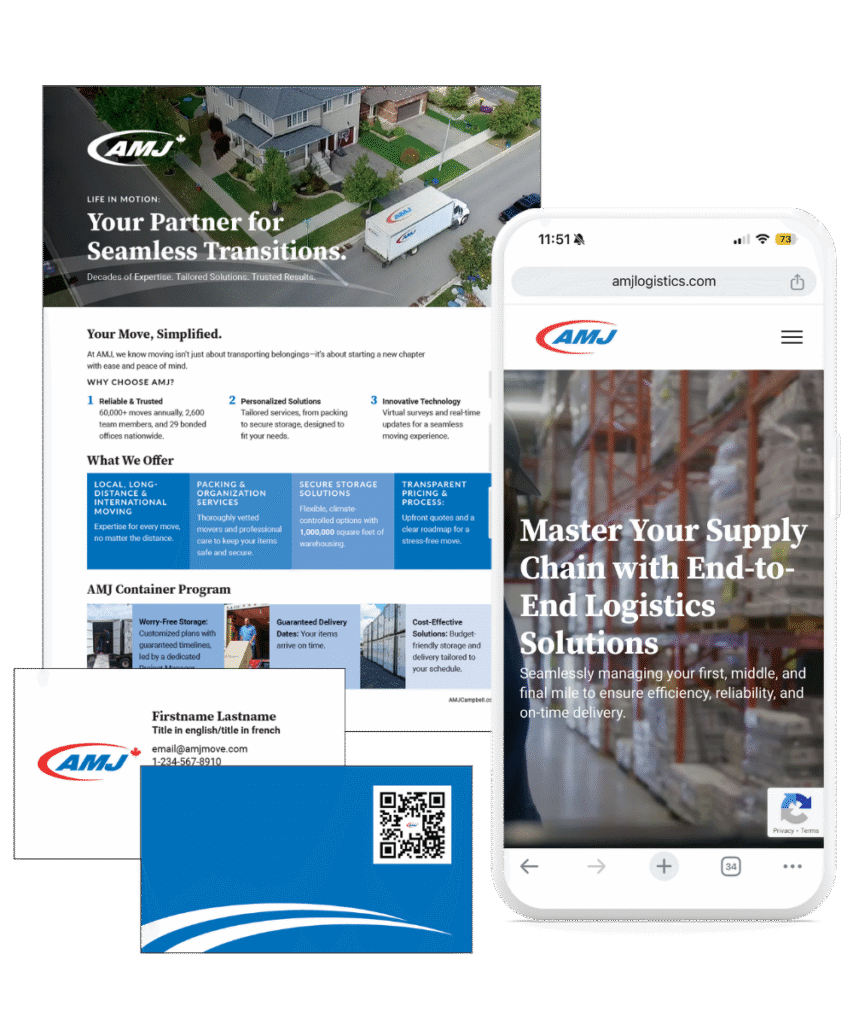 website design and sales collateral